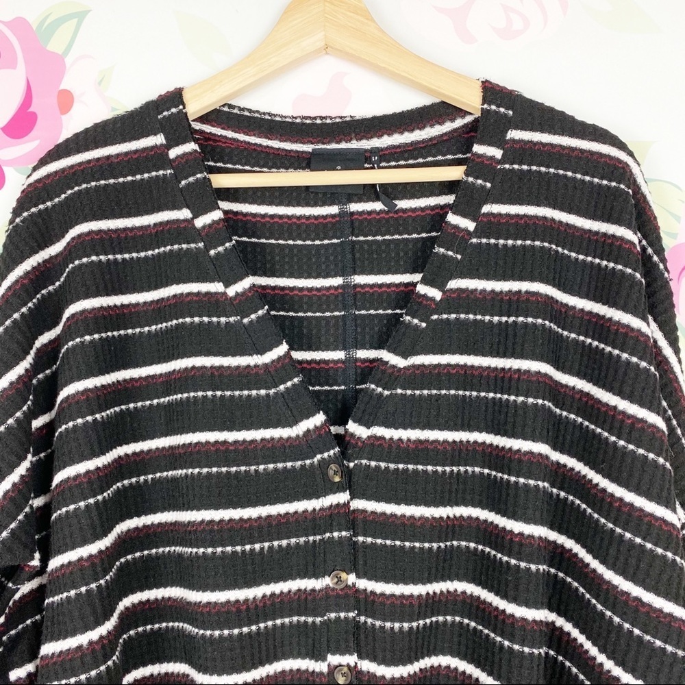 Urban Outfitters Out From Under Striped Button Down Tie Knit Sweater S - Picture 2 of 7